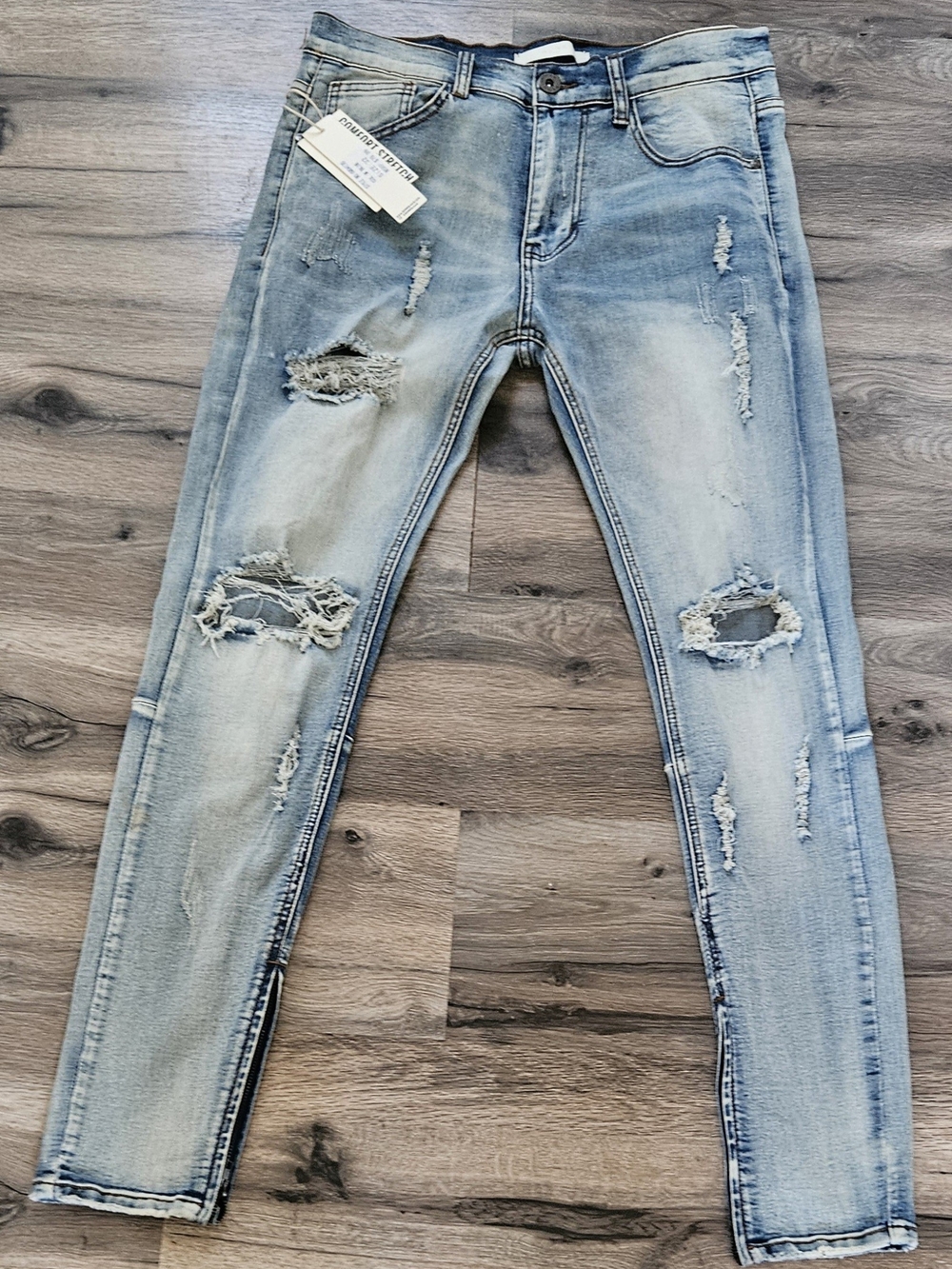 Men's Skinny Ripped Light Blue Jeans